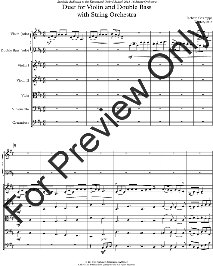Duet For Violin And Double Bass Thumbnail - Alan Silvestri Full Score (816x1056), Png Download