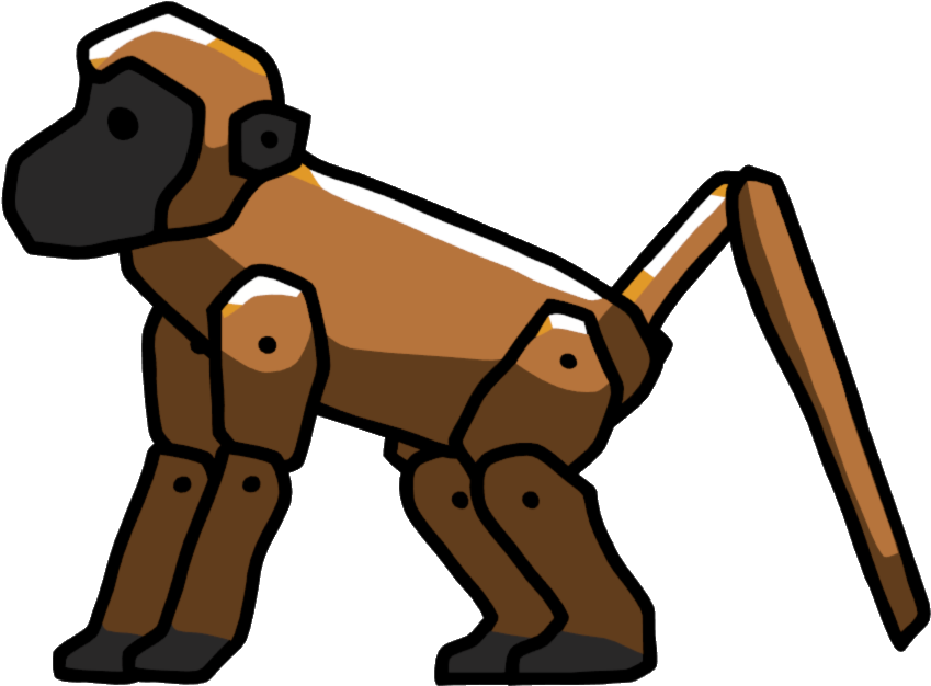 Baboon - Baboon Png - Scribblenauts Primates (903x635), Png Download