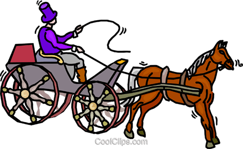 Person Driving A Horse And Buggy Royalty Free Vector - 1 Horsepower (480x295), Png Download