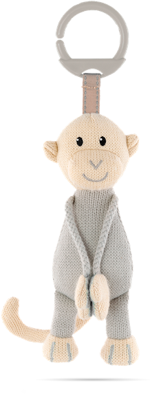 Matchstick Monkey Knitted Hanging Monkey Teething Toy (510x600), Png Download