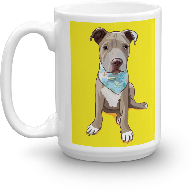 Pitbull Puppy Mug "colors" - Mug (1000x1000), Png Download