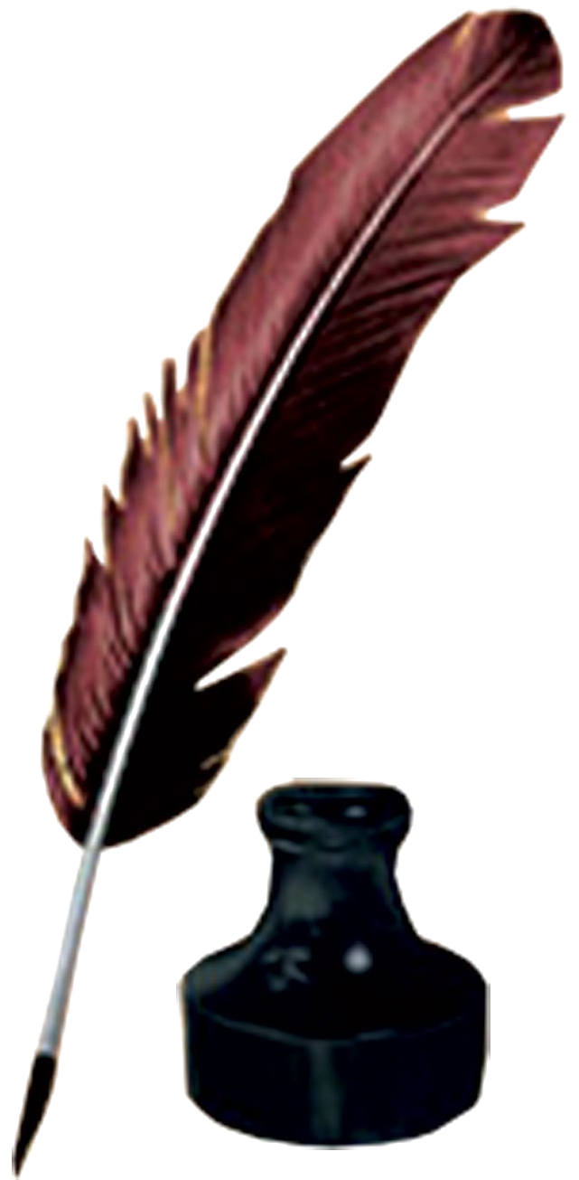 Ink Pot Png Clipart - Feather Pen And Ink Png (732x1320), Png Download