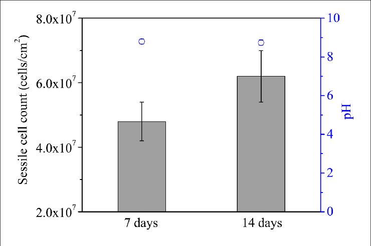 Sessile Cell Counts On The Coupon Surface And Ph Values - Diagram (740x492), Png Download
