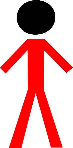 Red Man Black Face Clip Art - Clip Art (294x591), Png Download