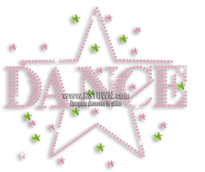 Pink Dance Stars Iron-on Nailhead Rhinestone Transfer - Cross-stitch (450x450), Png Download