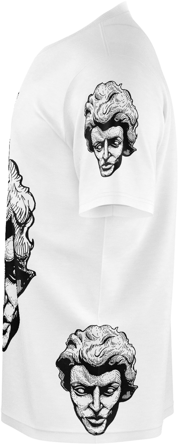 Imjennius White Black Face Design Custom Man Shirt - Cotton Tshirt (1600x1600), Png Download