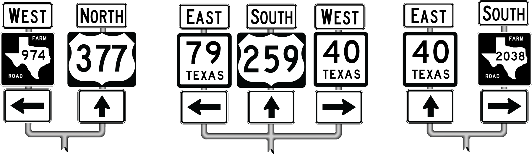 Horizontal Arrangement - Texas State Highway 40 Sticker Decal R2294 Highway (1800x521), Png Download