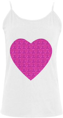 Zappy Pink Stars Women's Spaghetti Top (model - Active Tank (500x500), Png Download