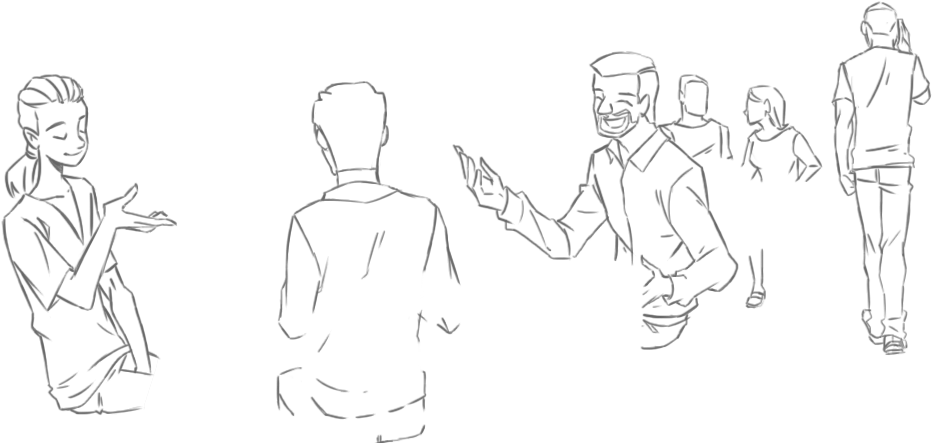 Outline Photo Of People In The Auberge Restaurant - Restaurant (1200x600), Png Download