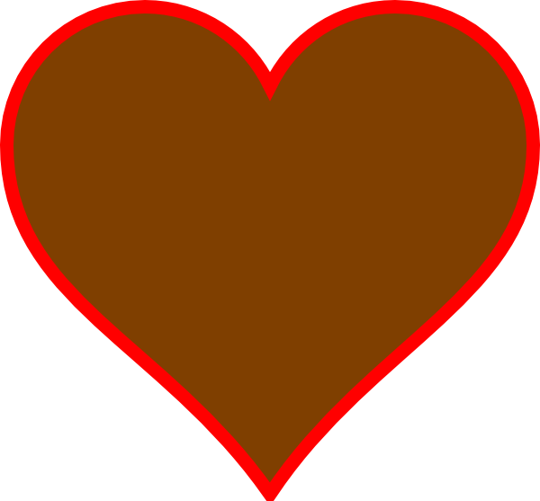 Brown Hear Red Outline Svg Clip Arts 600 X 557 Px (600x557), Png Download