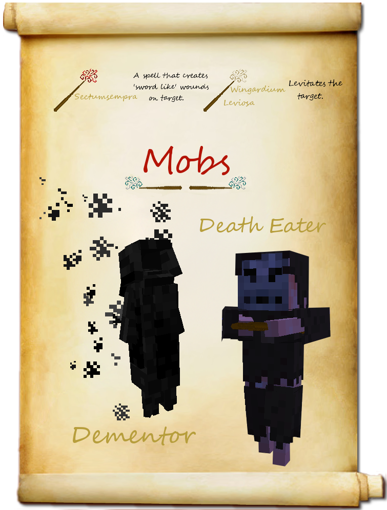 Installation - Harry Potter Mod Minecraft Mobs (755x996), Png Download