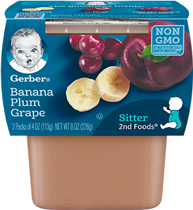 Banana Plum Grape - Gerber 2nd Foods Apple Strawberry Banana Baby Food (410x410), Png Download