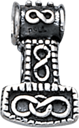 White Bronze Thor Hammer Pendant - Jewellery (555x555), Png Download