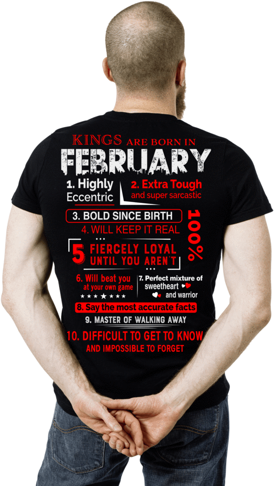 "kings Are Born In February" Custom Birthday Shirt - Kings Are Born On November 2 (712x1024), Png Download
