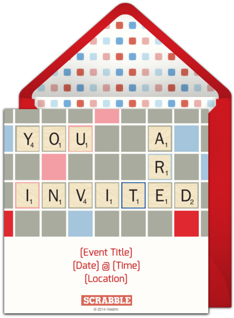 Scrabble Online Invitation From Punchbowl - Game Night Invitations (650x650), Png Download