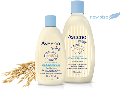Aveeno® Baby - Baby Aveeno Wash And Shampoo 20oz Twin Pack (764x416), Png Download
