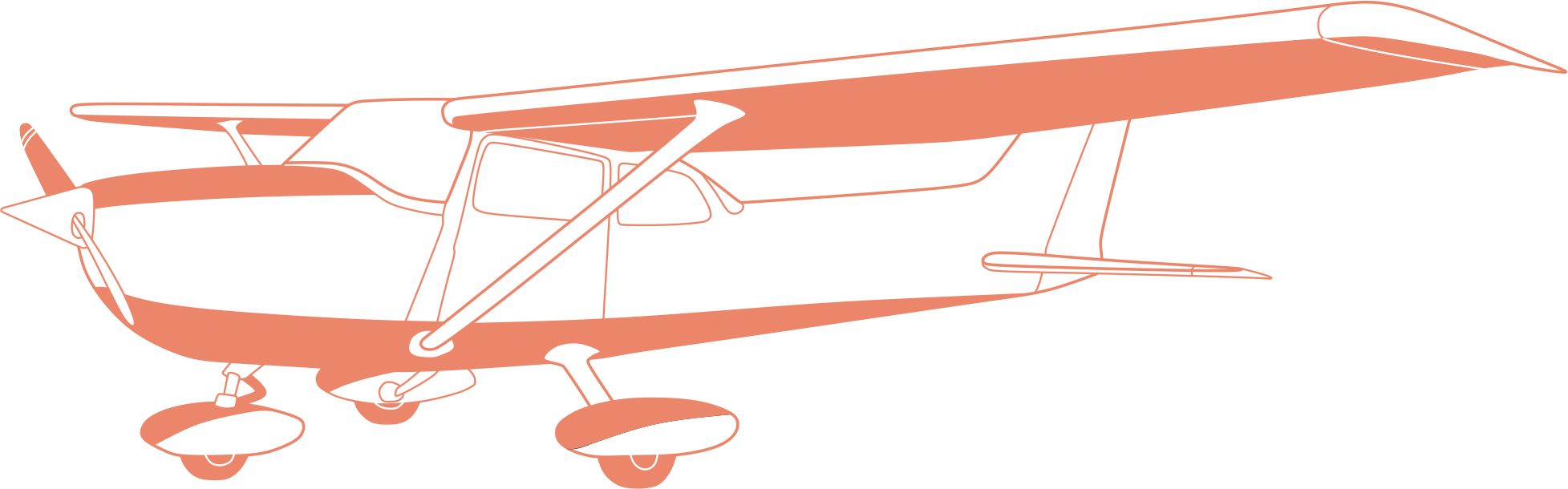 Learn To Fly Our Cessna 172 Aircraft - Cessna 172 (1955x610), Png Download