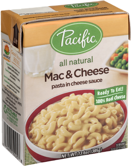 Pacific All Natural Mac & Cheese - 13.6 Oz Carton (600x600), Png Download