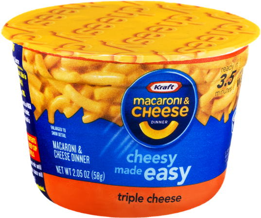 Kraft Easy Mac Triple Cheese, 2.05-ounce Microwavable (600x600), Png Download