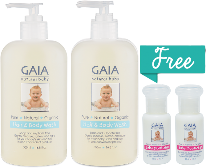 Download Gaia 500ml Hair & Body Wash Pump 500ml Gaia Natural Baby