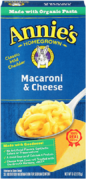 Annie's Homegrown Macaroni & Cheese 170g - Annie's Macaroni & Cheese 6oz (600x600), Png Download