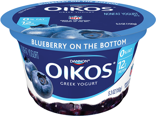 Nonfat Yogurt Blueberry Single Serve - Oikos Blueberry Greek Yogurt (513x442), Png Download