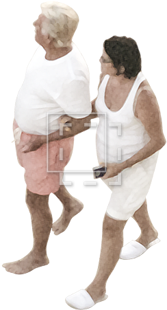 Old Couple Overhead View - People Cutout Png Overhead (450x450), Png Download