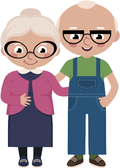 Old Married Couple Png - Desenho Casal De Velhinhos (406x579), Png Download