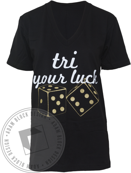 Tri Delta Tri Your Luck V Neck Front - Etre Heureux Avec Le Millepertuis [book] (464x585), Png Download