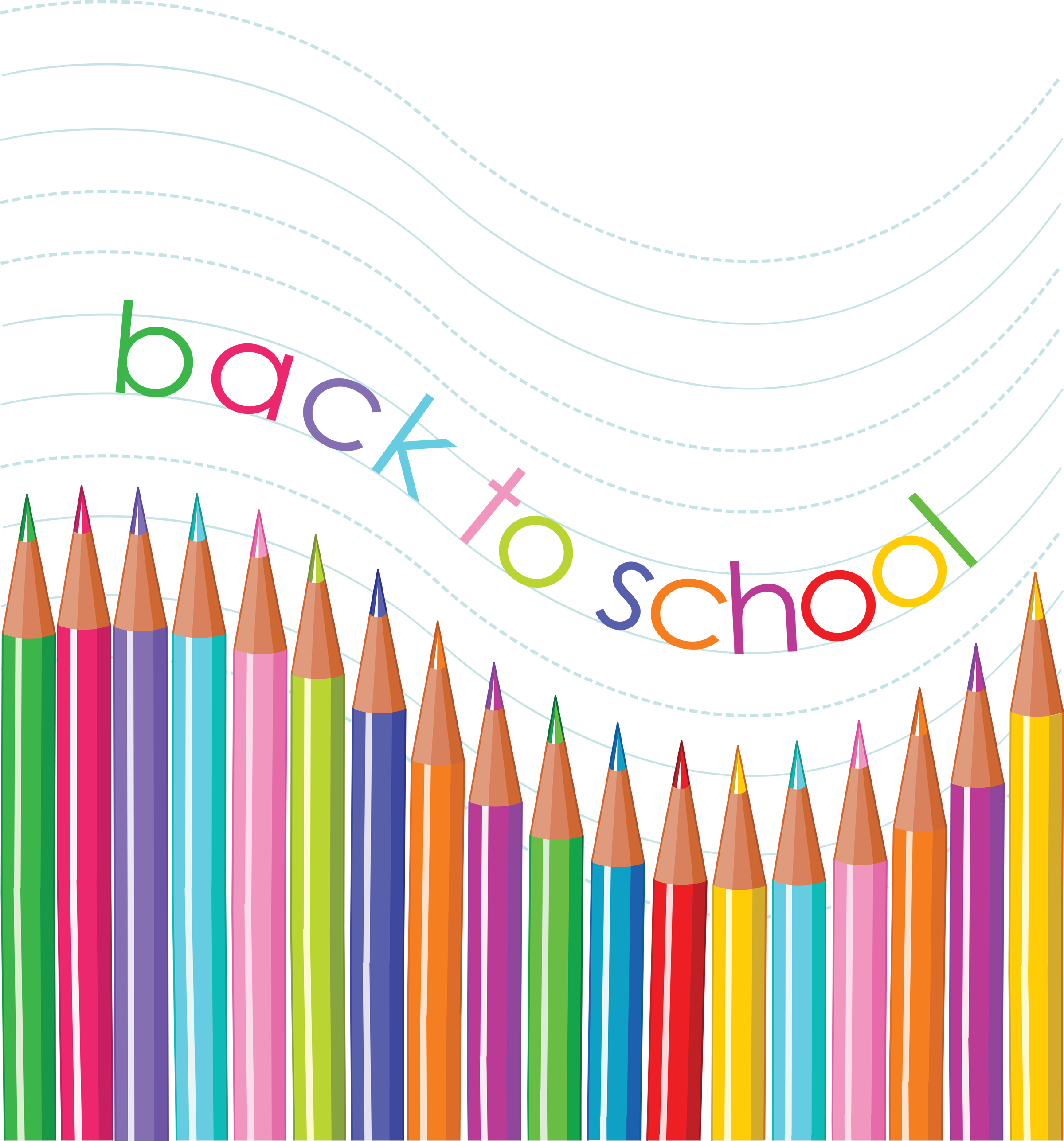 An Illustration Of Colored Pencils With The Message, - Pencil Back To School (2400x2575), Png Download