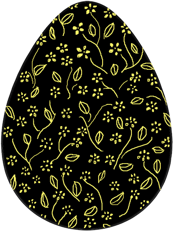 Decorated Easter Egg Black Yellow - Black And Yellow Easter Eggs (403x531), Png Download