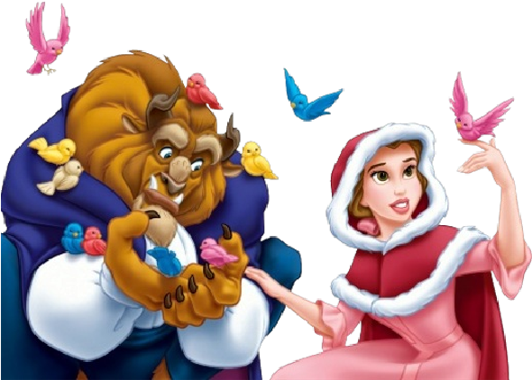 Disney Princesses Clipart Christmas - Beauty And The Beast (600x600), Png Download