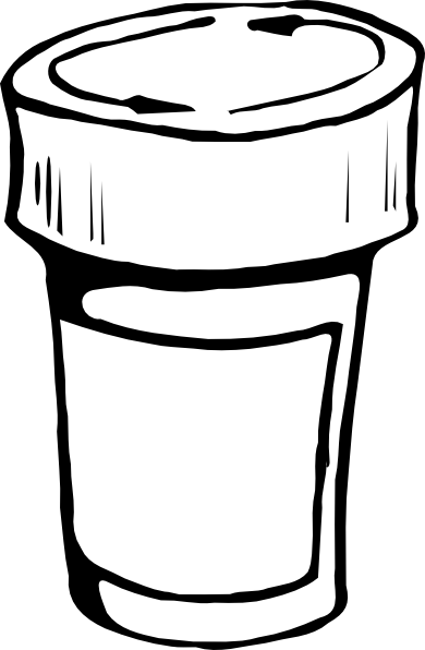 Totetude Pill Bottle Medicine Clip Art At Clker - Pill Bottle Clipart Black And White (390x596), Png Download