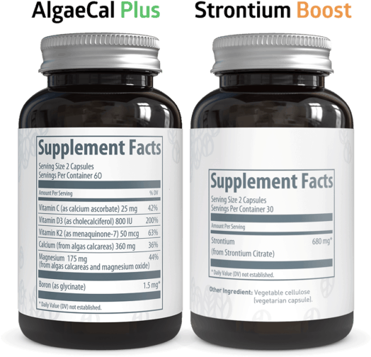 Bone Builder Pack Supplement Facts - Algaecal Strontium Boost - Strontium Citrate Supplement (700x700), Png Download
