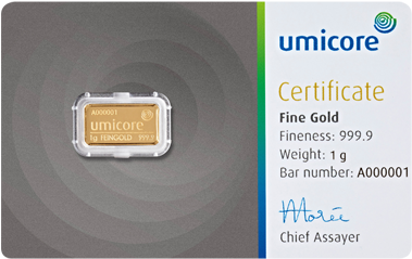 Umicore 1g Gold Bar (400x400), Png Download