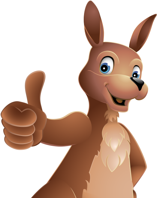 Find Out More - Kangaroo Cartoon Thumbs Up (550x660), Png Download