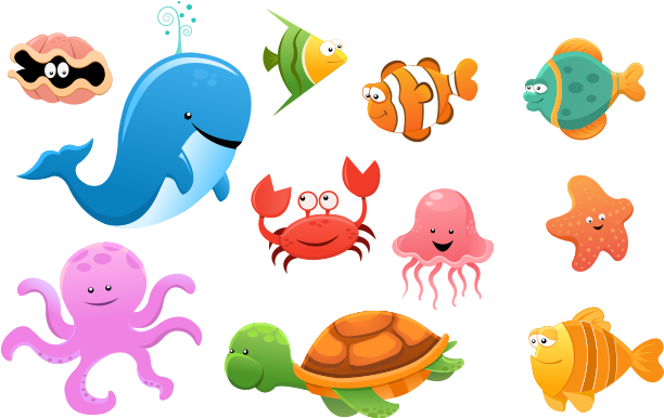 Related Wallpapers - Sea Animals Cartoon (1200x628), Png Download