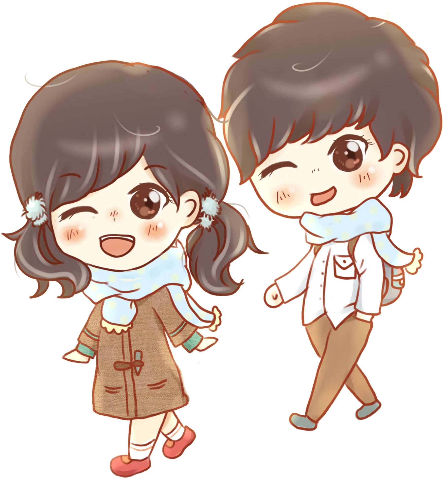 Cartoon Girl Boy Png (1966x2016), Png Download