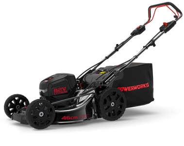 82v Self-propelled Lawn Mower 46 Cm Pc82lm46sp - Powerworks 82v (400x400), Png Download