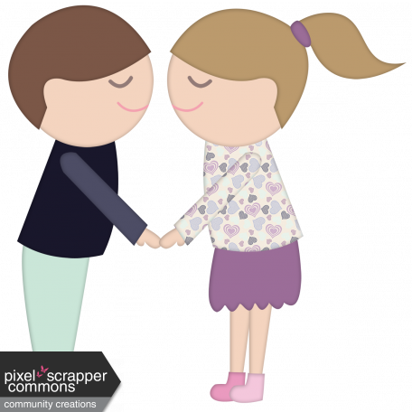 I Love You Kissing Couple - Cartoon (456x456), Png Download