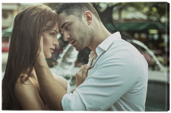 Young Couple Kissing Each Other On The Street Canvas - First And Forever [book] (400x400), Png Download