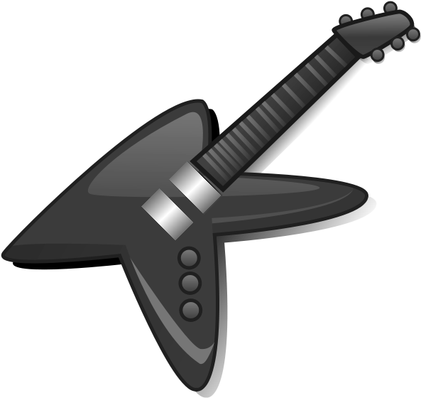 Black Guitar (600x600), Png Download