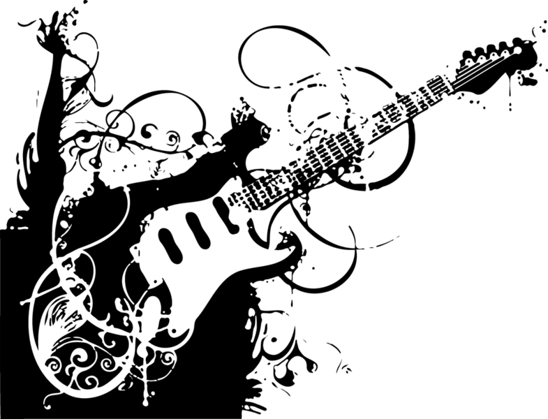 Share This Image - Guitarra Em Preto E Branco (785x600), Png Download