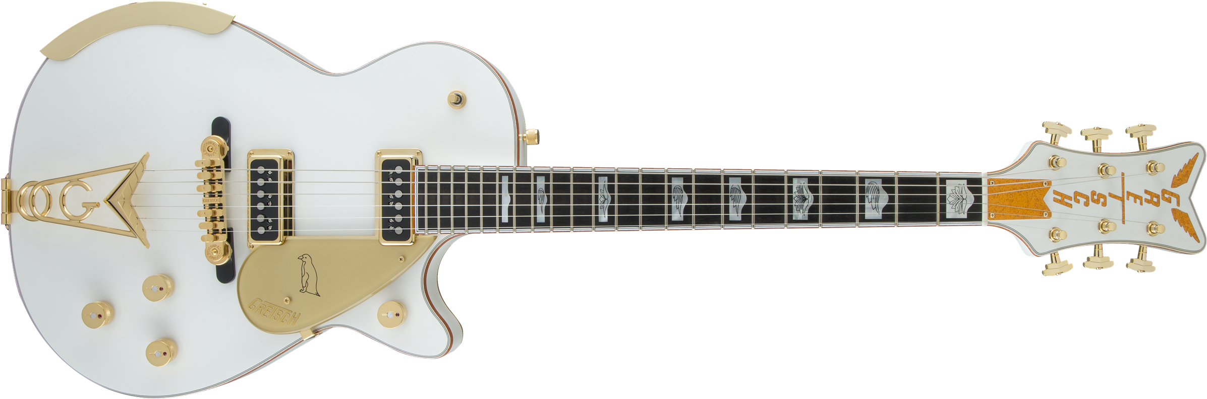 G6134 White Penguin™, Ebony Fingerboard, White - Gretsch G6136-55 Vintage Select Edition '55 Falcon (2400x800), Png Download