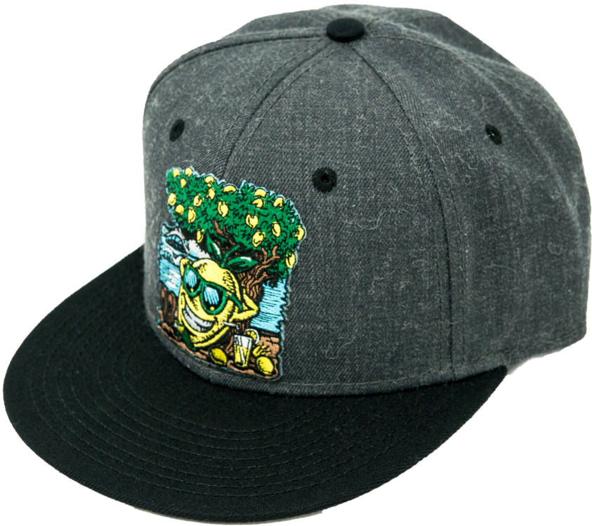 Lemon Life Beach Hat Grey With Black Bill - Hat (1024x1024), Png Download