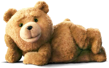 Ted Laying Down - Ted Love (497x337), Png Download