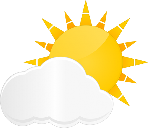 Nuvem E Sol Png (500x432), Png Download
