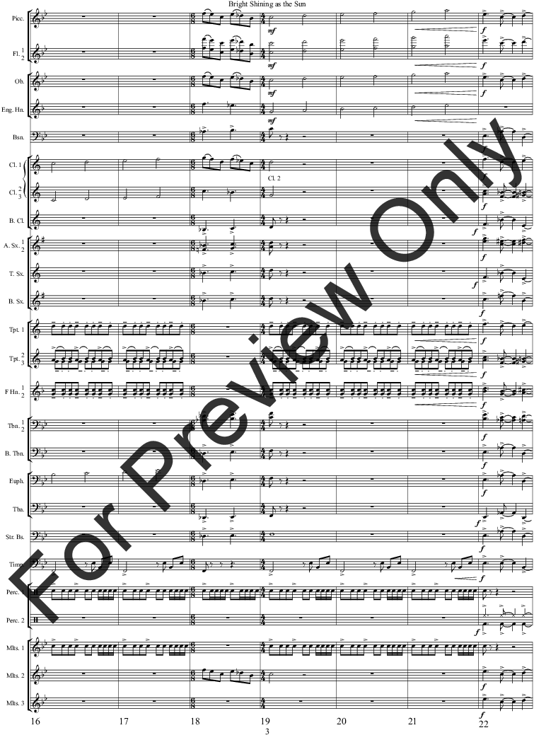 Bright Shining As The Sun Thumbnail - Greek Folk Song Suite Score (864x1152), Png Download