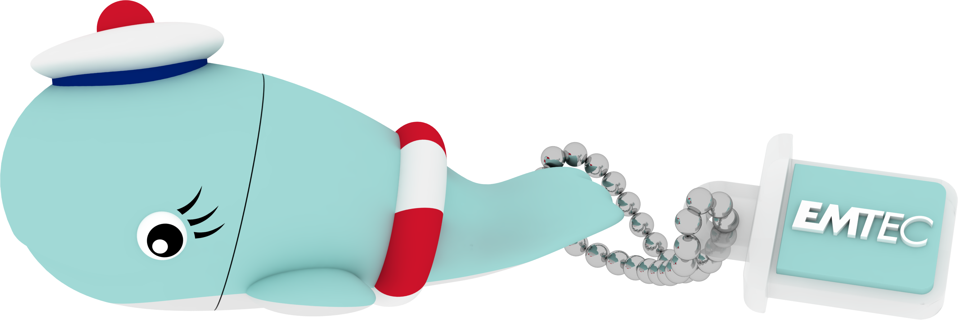 Sailor Whale Sideleft With Chain Emtec - 8gb Emtec Usb 2.0 Flashdrive - Sailor Whale (3087x1031), Png Download