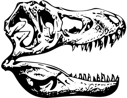 T-rex, Tyrannosaurus, Fossil, Dinosaur - Illustration (604x340), Png Download